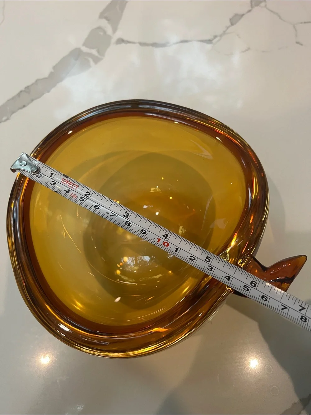 Shannon Crystal Thick Amber Glass Vase Bowl
